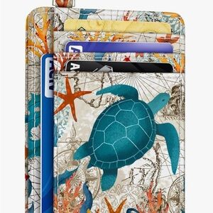 Credit Card Holder & Key Ring with Sea Turtle RFID NWOT